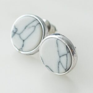 Bezel Setting Agate Earring