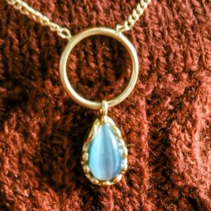 Bezel Setting Pear Necklace
